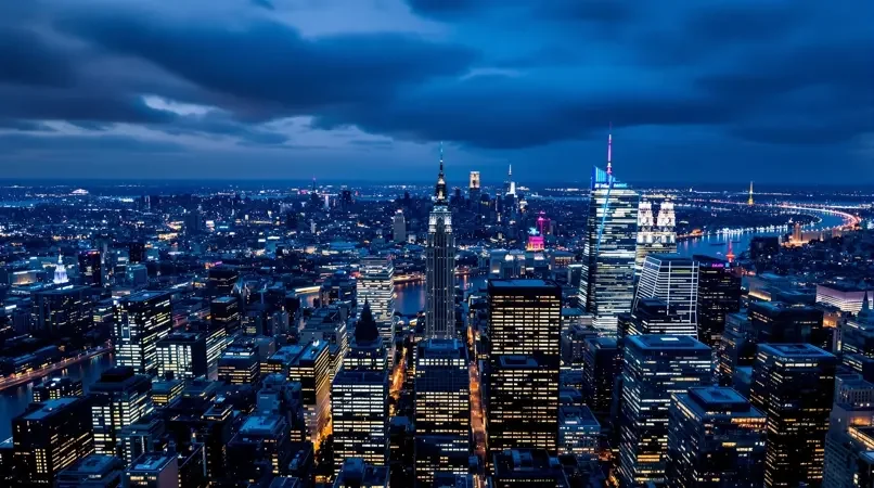 城市天际线夜景，万家灯火的浪漫 - 高清视频网站