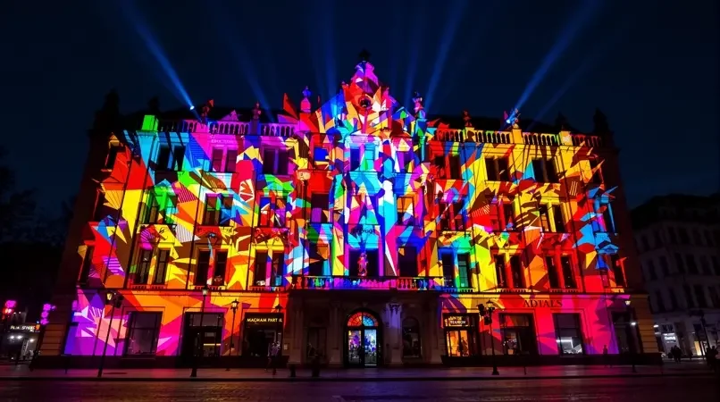 把整栋建筑变成画布，3D投影艺术 - 高清视频网站
