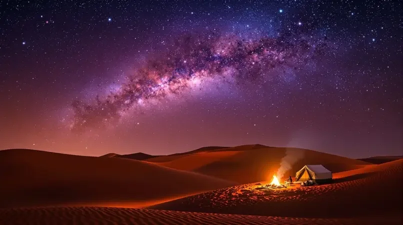 沙漠星空露营，银河就在头顶 - 高清视频网站