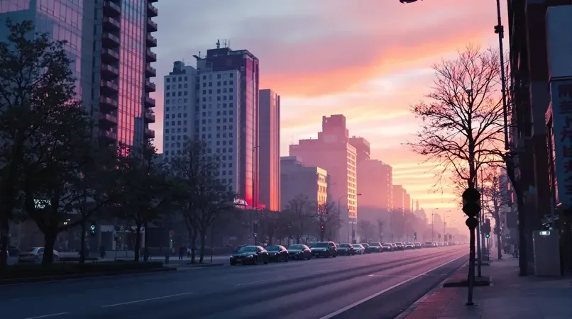 清晨五点的城市，安静得只剩风声 - 高清视频网站